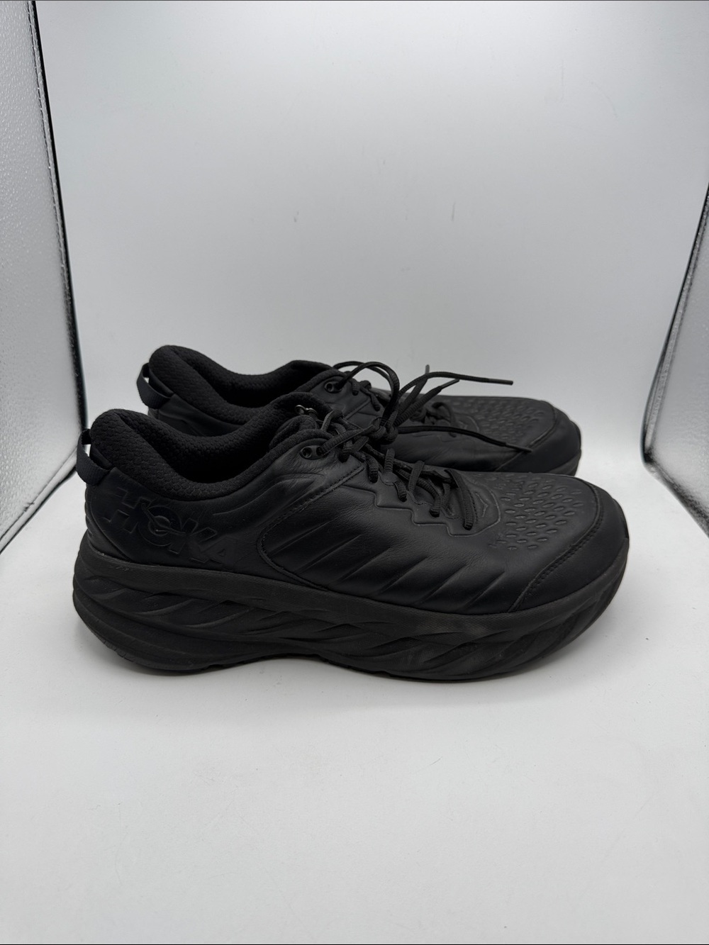Hoka BONDI SR Men's 12.5 All-Black Cushioned Work Sneakers S1